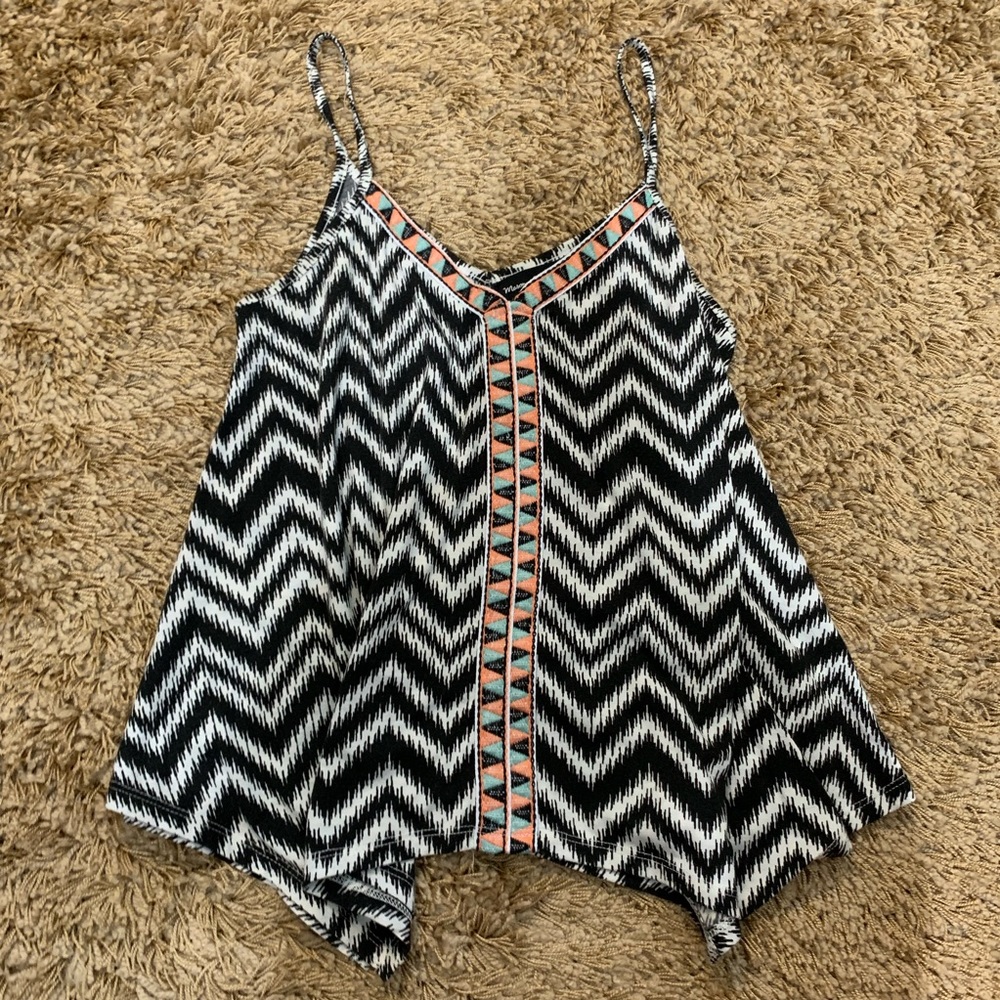 Flowy Black and White Tank Top